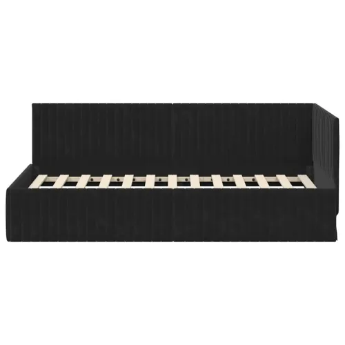 Kutni okvir kreveta Crna 90 x 200 cm Baršun - Crna 90 x 200 cm Cijena