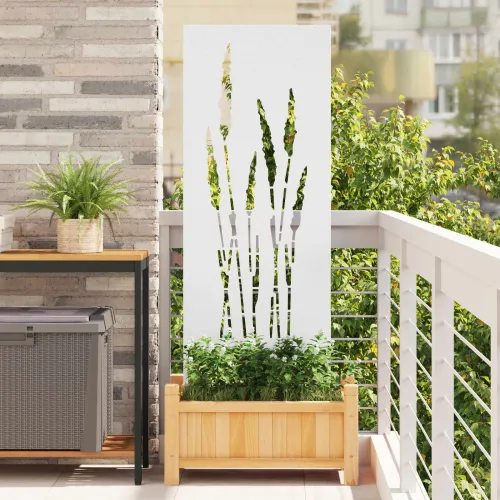 Privatnost u vrtu Bijelo 50 x 140 cm Hladno valjana čelična - Bijela Trava 50 x 140 cm Cijena