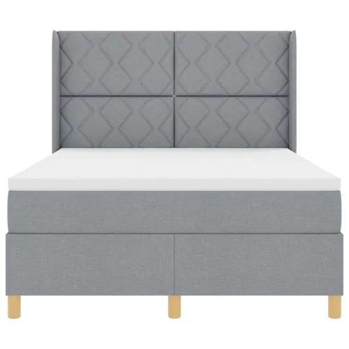 Box spring krevet Svijetlo siva 160 x 200 cm tkanina - Svjetlosiva 160 x 200 cm Dizajn s rombovima Cijena