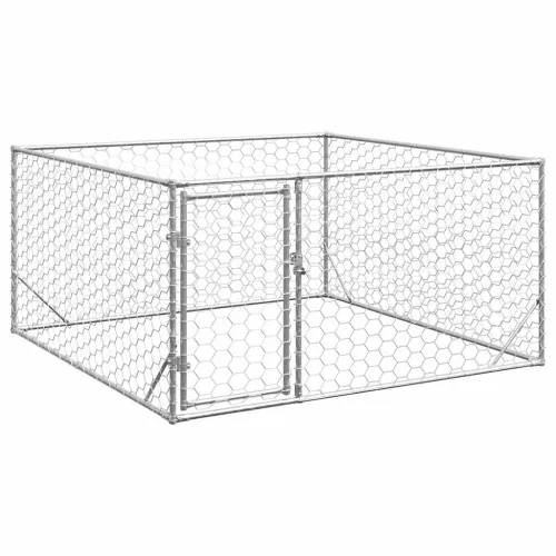 Vanjski pseći boks s vratima 2x2x1 m pocinčani čelik - 2 x 2 x 1 m Cijena