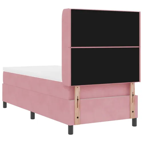 Box spring krevet s madracem Ružičasta 90 x 190 cm Baršun - Ružičasta 90 x 190 cm Kristal s dugmadima Cijena