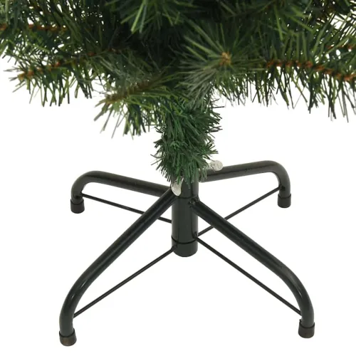 Umjetno božićno drvce Zelena 240 cm PVC i čelik i plastika - Zelena 240 cm s 300 LED-a i 120 crnih kuglica Cijena