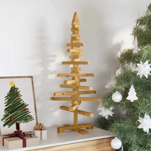 Drveno božićno drvce KOTKA Masivna borovina - 90 cm Smeđa završna obrada Cijena
