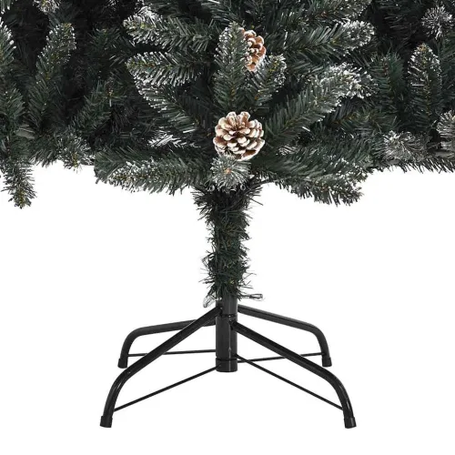 Umjetno božićno drvce Zelena 150 cm PVC, Plastika i Čelik - 150 cm s LED-ima i srebrnim kuglicama Cijena
