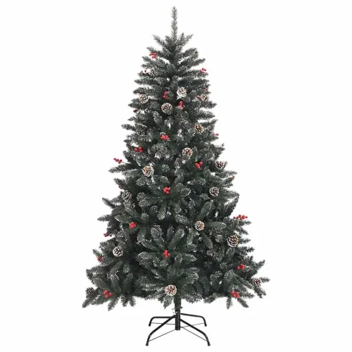 Umjetno božićno drvce Zelena 150 cm PVC, Plastika i Čelik - 150 cm s LED-ima i plavim kuglicama Cijena