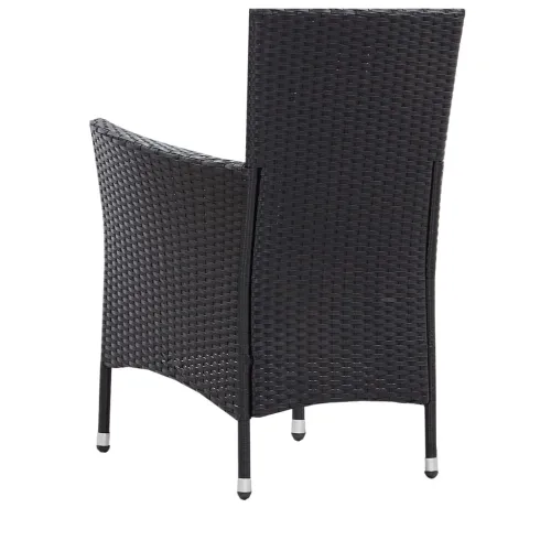 Vrtna garnitura - 5-dijelni vrtni blagovaonski set od poliratana crni - Dužina stola 90 cm 4 Cijena