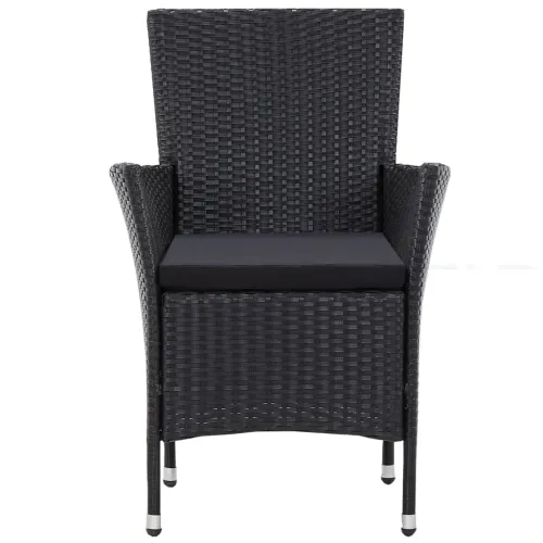 Vrtna garnitura - 5-dijelni vrtni blagovaonski set od poliratana crni - Dužina stola 90 cm 4 Cijena