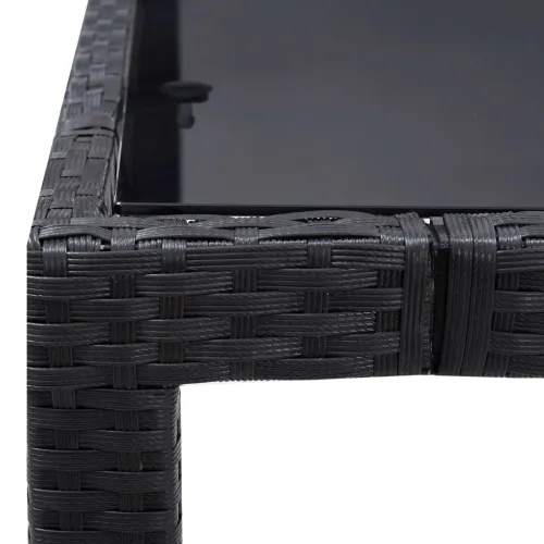 Vrtna garnitura - 5-dijelni vrtni blagovaonski set od poliratana crni - Dužina stola 90 cm 4 Cijena