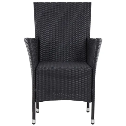 Vrtna garnitura - 5-dijelni vrtni blagovaonski set od poliratana crni - Dužina stola 90 cm 4 Cijena