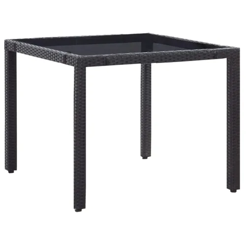 Vrtna garnitura - 5-dijelni vrtni blagovaonski set od poliratana crni - Dužina stola 90 cm 4 Cijena