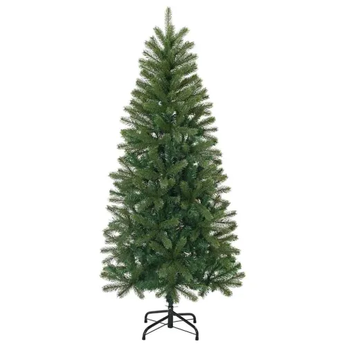 Umjetno božićno drvce Zelena 120 cm PE i PVC - 120 cm s LED-ima i ljubičastim kuglicama Cijena