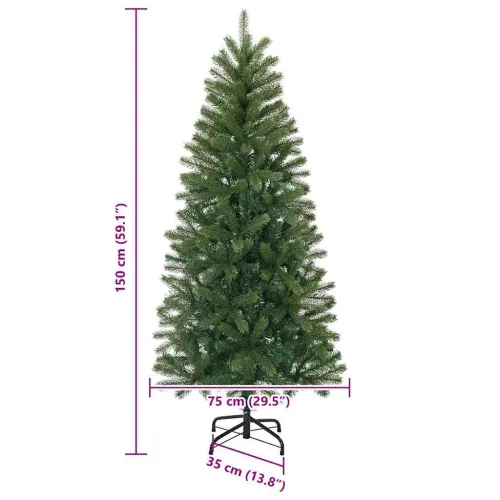 Umjetno božićno drvce Zelena 150 cm PE i PVC - 150 cm s LED svjetlima Cijena
