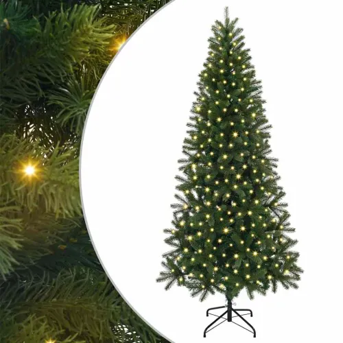 Umjetno božićno drvce Zelena 180 cm PE i PVC - 180 cm s LED svjetlima Cijena