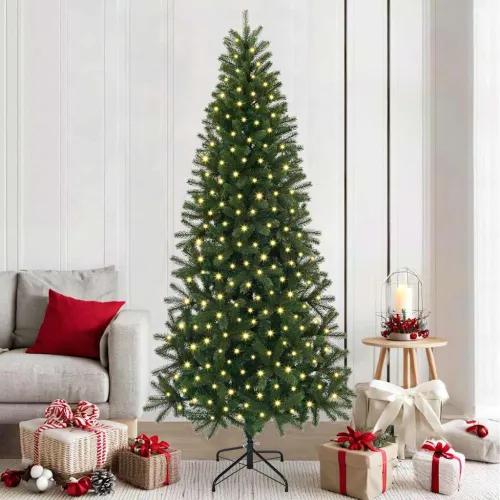 Umjetno božićno drvce Zelena 210 cm PE i PVC - 210 cm s LED svjetlima Cijena