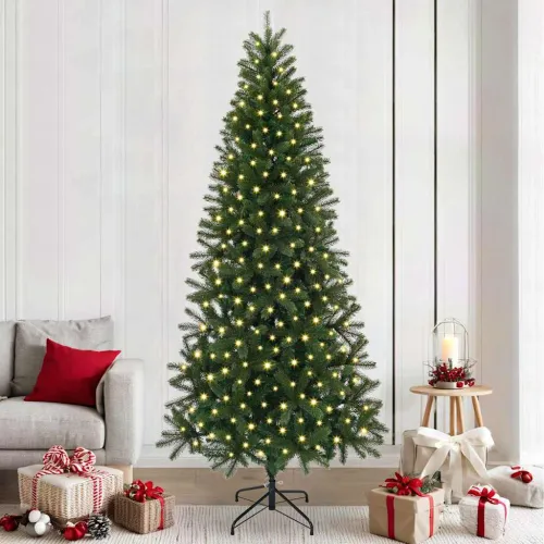 Umjetno božićno drvce Zelena 240 cm PE i PVC - 240 cm s LED svjetlima Cijena