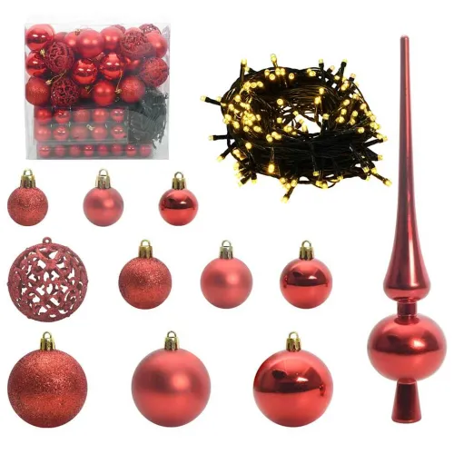 Set Božićnih Ukrasnih Kuglica 120 kom. 300 LED lampica Ø 6 cm - Crvena 120 Cijena