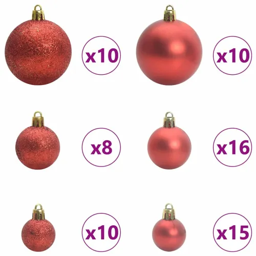 Set Božićnih Ukrasnih Kuglica 120 kom. 300 LED lampica Ø 6 cm - Crvena 120 Cijena