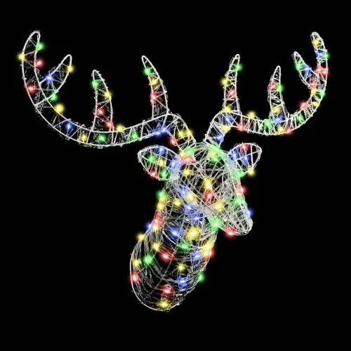 Glava jelena 140 LED lampica šareni 68 x 36,5 x 62,5 cm Akril - šareni Cijena