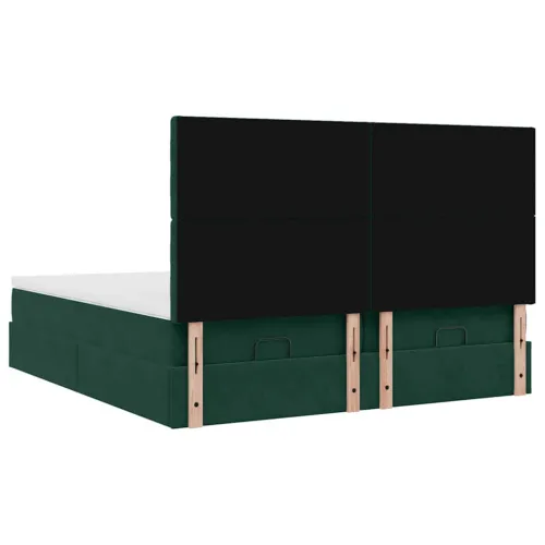 Okvir kreveta s madracima tamnozeleni 160x200cm baršunasti - Tamnozelena 160 x 200 cm gumbi Tamnozelena Cijena
