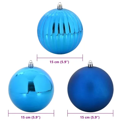 Set božićnih kuglica XL 9 kom. Plava Ø 15 cm Plastika - Plava Ø 15 cm Cijena