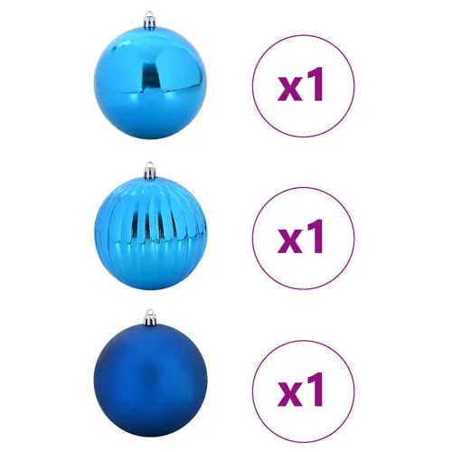 Set božićnih kuglica XXL 3 kom. Plava Ø 25 cm Plastika - Plava Ø 25 cm Cijena