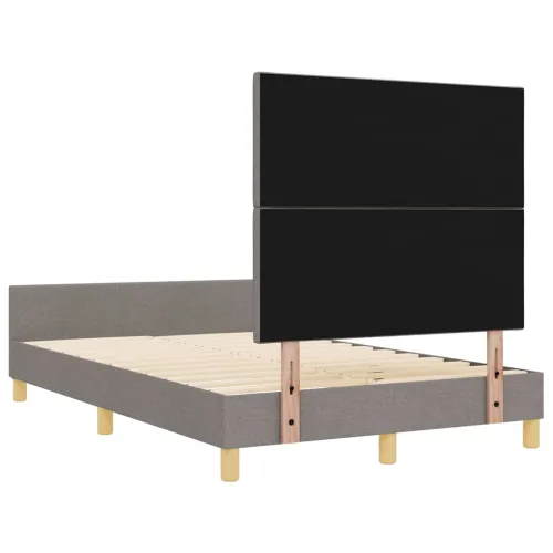 Okvir za krevet Sivo-smeđa 120 x 190 cm tkanina - Sivo-smeđa 120 x 190 cm Dizajn s rombovima Cijena