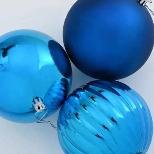 Set božićnih kuglica XXL 4 kom. Plava Ø 20 cm Plastika - Plava Ø 20 cm Cijena
