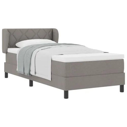 Box spring krevet Sivo-smeđa 90 x 190 cm tkanina - Sivo-smeđa 90 x 190 cm Dizajn s rombovima Cijena