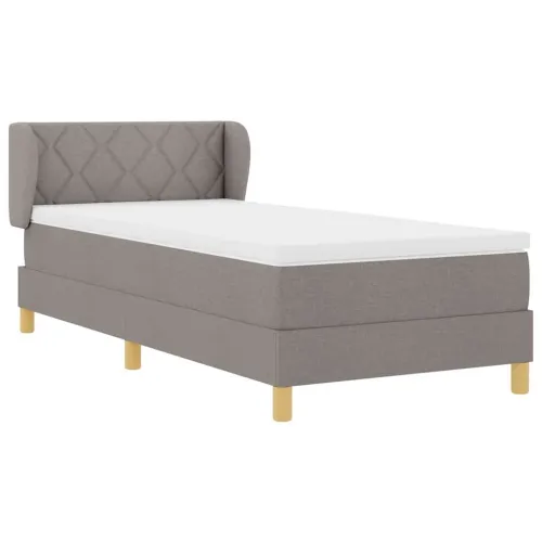 Box spring krevet Sivo-smeđa 90 x 190 cm tkanina - Sivo-smeđa 90 x 190 cm Dizajn s rombovima Cijena