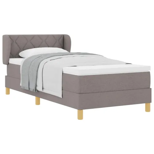 Box spring krevet Sivo-smeđa 90 x 190 cm tkanina - Sivo-smeđa 90 x 190 cm Dizajn s rombovima Cijena