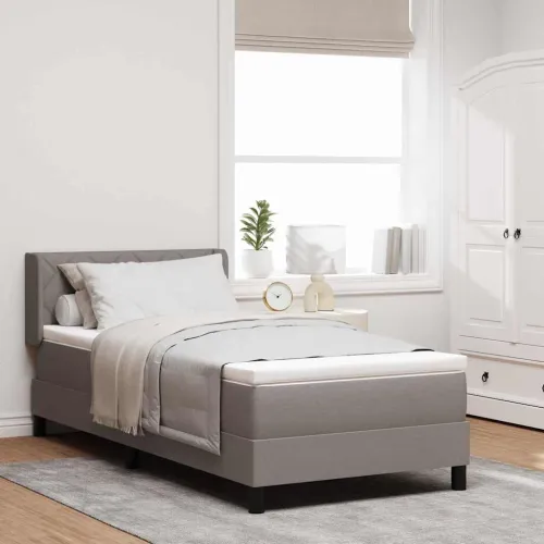 Box spring krevet Sivo-smeđa 190 x 90 cm tkanina - Sivo-smeđa 90 x 190 cm Dizajn s rombovima Cijena