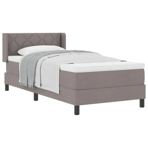 Box spring krevet Sivo-smeđa 190 x 90 cm tkanina - Sivo-smeđa 90 x 190 cm Dizajn s rombovima Cijena