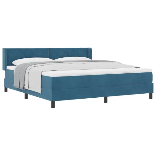 Box spring krevet Tamno plava 200 x 180 cm Baršun - Tamno plava 180 x 200 cm Dizajn s rombovima Cijena