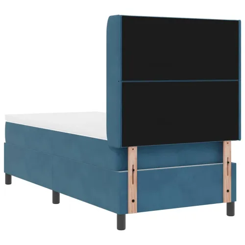 Box spring krevet s uzglavljem Plava 90 x 200 cm Baršun - Tamno plava 90 x 200 cm Dizajn s rombovima Cijena