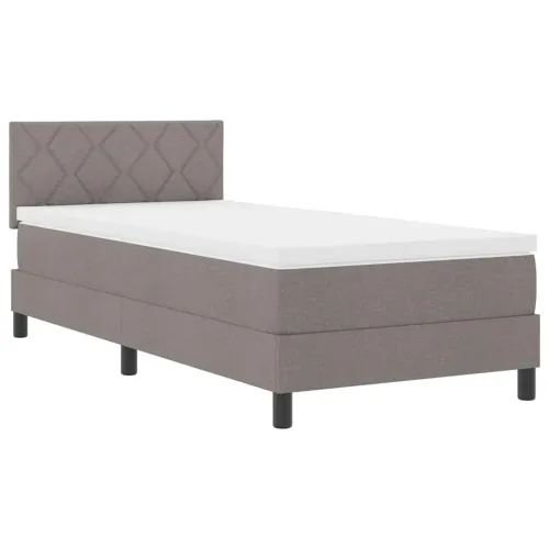 Box spring krevet Sivo-smeđa 90 x 190 cm tkanina - Sivo-smeđa 90 x 190 cm Dizajn s rombovima Cijena