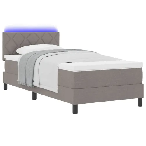Box spring krevet Sivo-smeđa 90 x 190 cm tkanina - Sivo-smeđa 90 x 190 cm Dizajn s rombovima Cijena