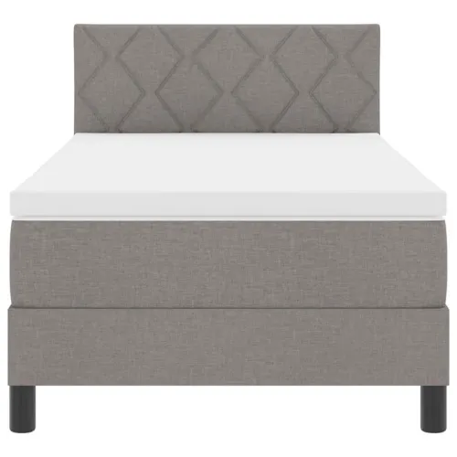 Box spring krevet Sivo-smeđa 90 x 190 cm tkanina - Sivo-smeđa 90 x 190 cm Dizajn s rombovima Cijena