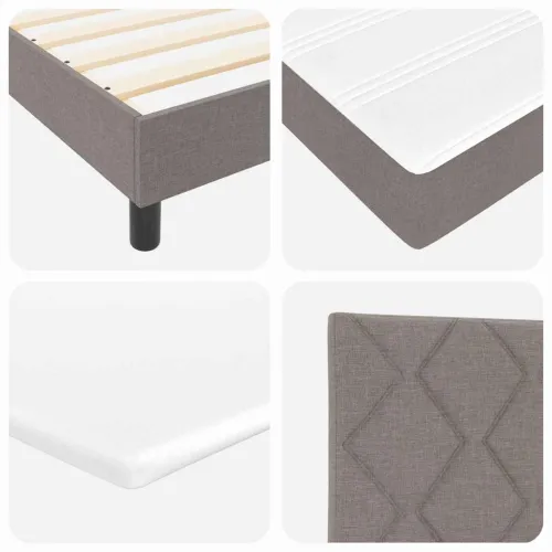 Box spring krevet Sivo-smeđa 90 x 190 cm tkanina - Sivo-smeđa 90 x 190 cm Dizajn s rombovima Cijena