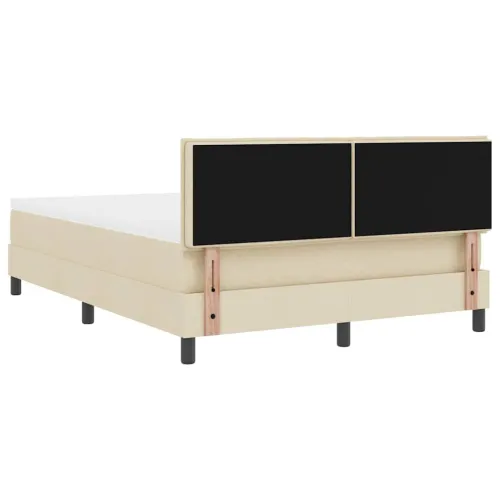 Box spring krevet s jastukom Krema 160 x 200 cm tkanina - Krema 160 x 200 cm Dizajn s rombovima Cijena