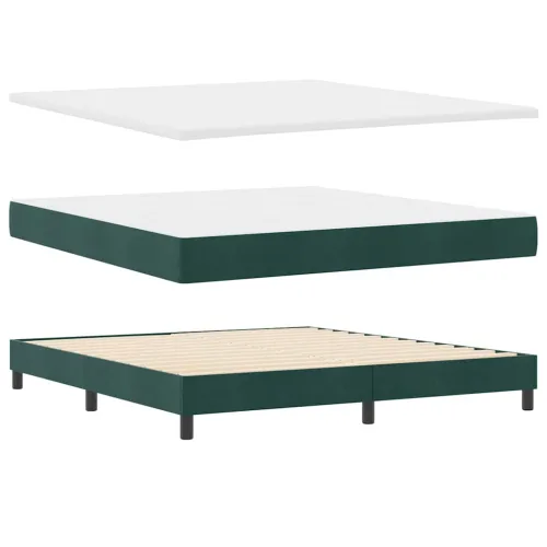 LED Box Spring Krevet Tamnozelena 180 x 200 cm Baršun - Tamnozelena 180 x 200 cm Dizajn dijamantskog bloka Cijena