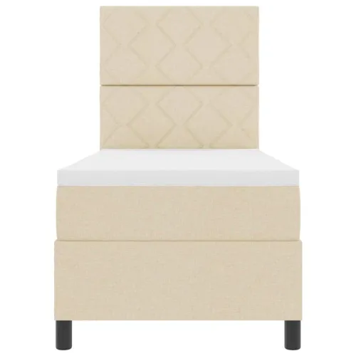 Box spring krevet s madracem Krema 80 x 200 cm tkanina - Krema 80 x 200 cm Dizajn dijamantnog bloka Cijena