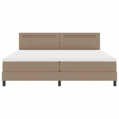 Box spring krevet Boja cappuccina 200 x 200 cm - Boja cappuccina 200 x 200 cm Jednostavan dizajn s LED Cijena