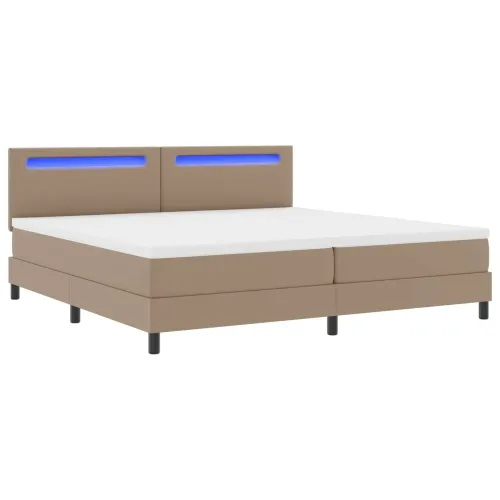 Box spring krevet Boja cappuccina 200 x 200 cm - Boja cappuccina 200 x 200 cm Jednostavan dizajn s LED Cijena
