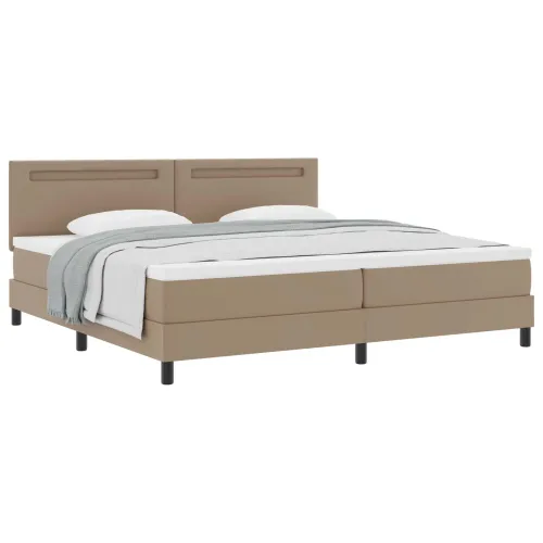 Box spring krevet Boja cappuccina 200 x 200 cm - Boja cappuccina 200 x 200 cm Jednostavan dizajn s LED Cijena