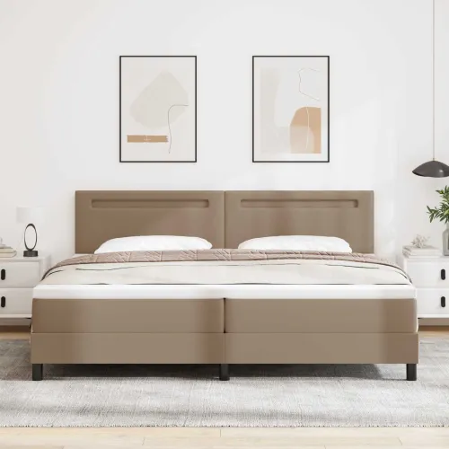 Box spring krevet Boja cappuccina 200 x 200 cm - Boja cappuccina 200 x 200 cm Jednostavan dizajn s LED Cijena