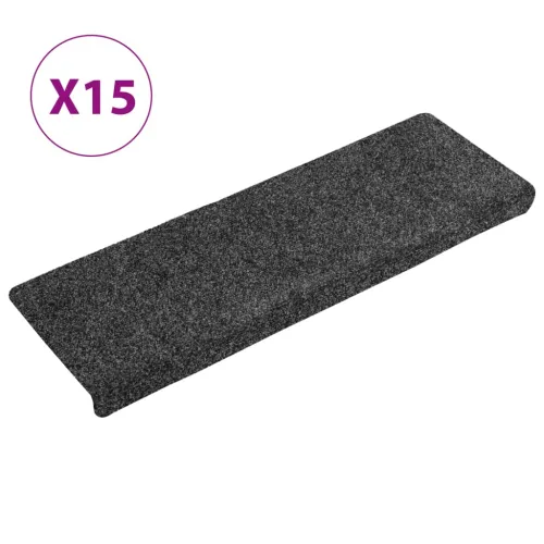 Prostirke za stepenice samoljepljive 15 kom 65x21x4 cm tamnosive pravokutne rubove - Tamno siva 15 Cijena