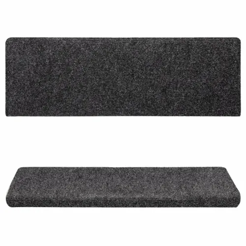 Prostirke za stepenice samoljepljive 15 kom 65x21x4 cm tamnosive pravokutne rubove - Tamno siva 15 Cijena
