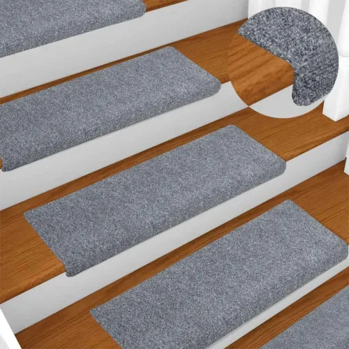 Prostirke za stepenice samoljepljive 15 kom 65x21x4 cm svijetlo sive pravokutne rubove - Svjetlosiva 15 Cijena