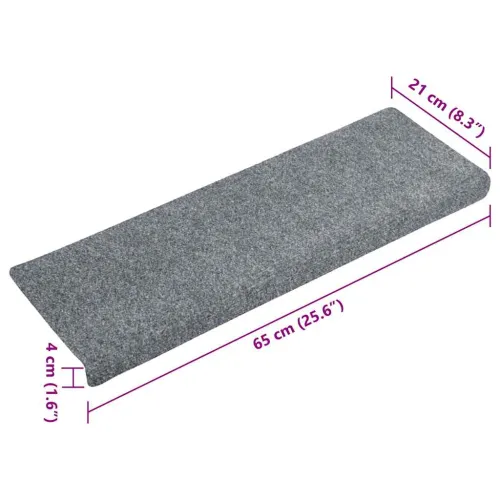 Prostirke za stepenice samoljepljive 15 kom 65x21x4 cm svijetlo sive pravokutne rubove - Svjetlosiva 15 Cijena
