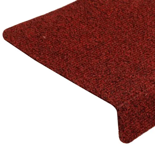 Prostirke za stepenice, samoljepljive, 15 kom, 65x21x4 cm, bordo crvene, pravokutni rub - Bordo crvena 15 Cijena